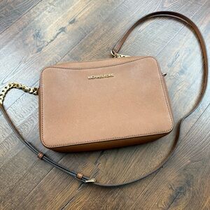 Tan Michael Kors crossbody purse